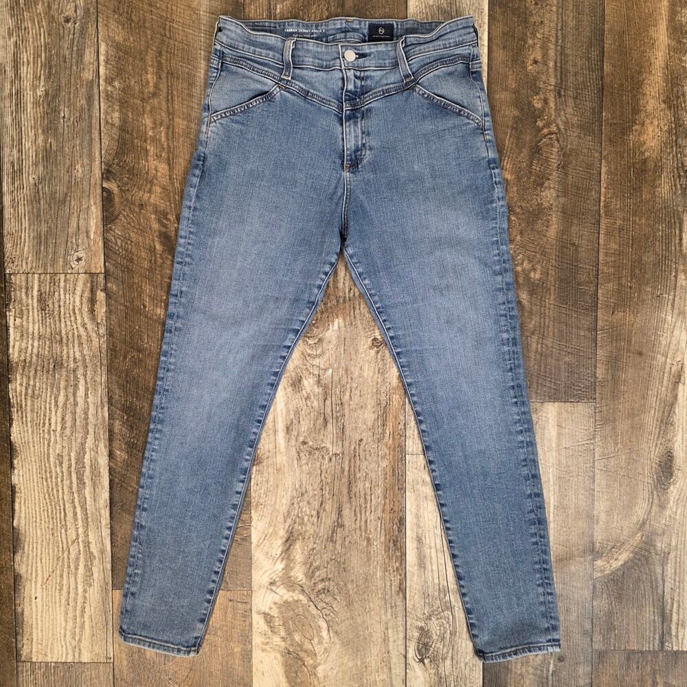 AG Adriano Goldschmied Farrah Skinny Ankle Light Wash High Rise Size 32